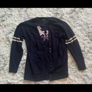 Navy blue obey cardigan